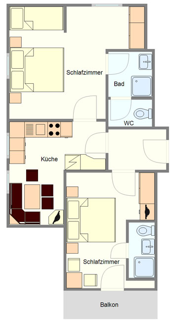 Grundriss der Wohnung Alpenrose